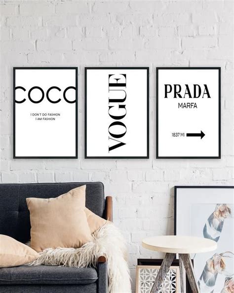 chanel prada wall art|Chanel artwork wall.